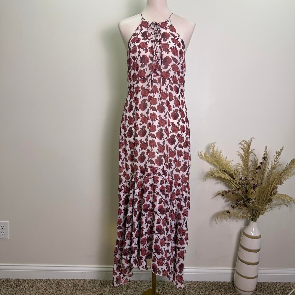 Betsey Johnson Size 6 Floral Halter Neck Maxi Dress